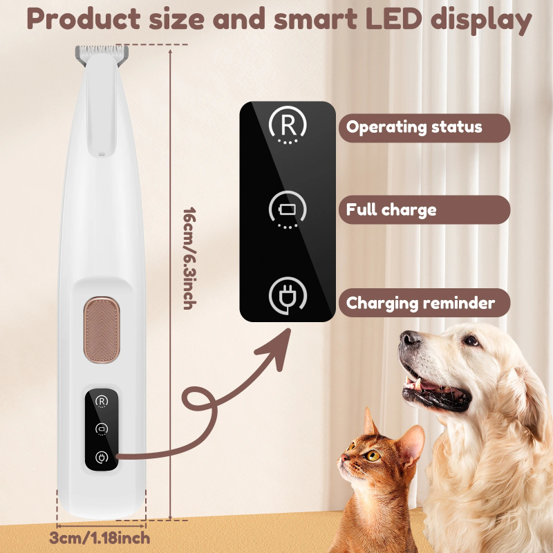 Hundepotetrimmer med LED-lys- Pris 399 kr! Kjøp nå betal senere med Klarna hos Hubes.no