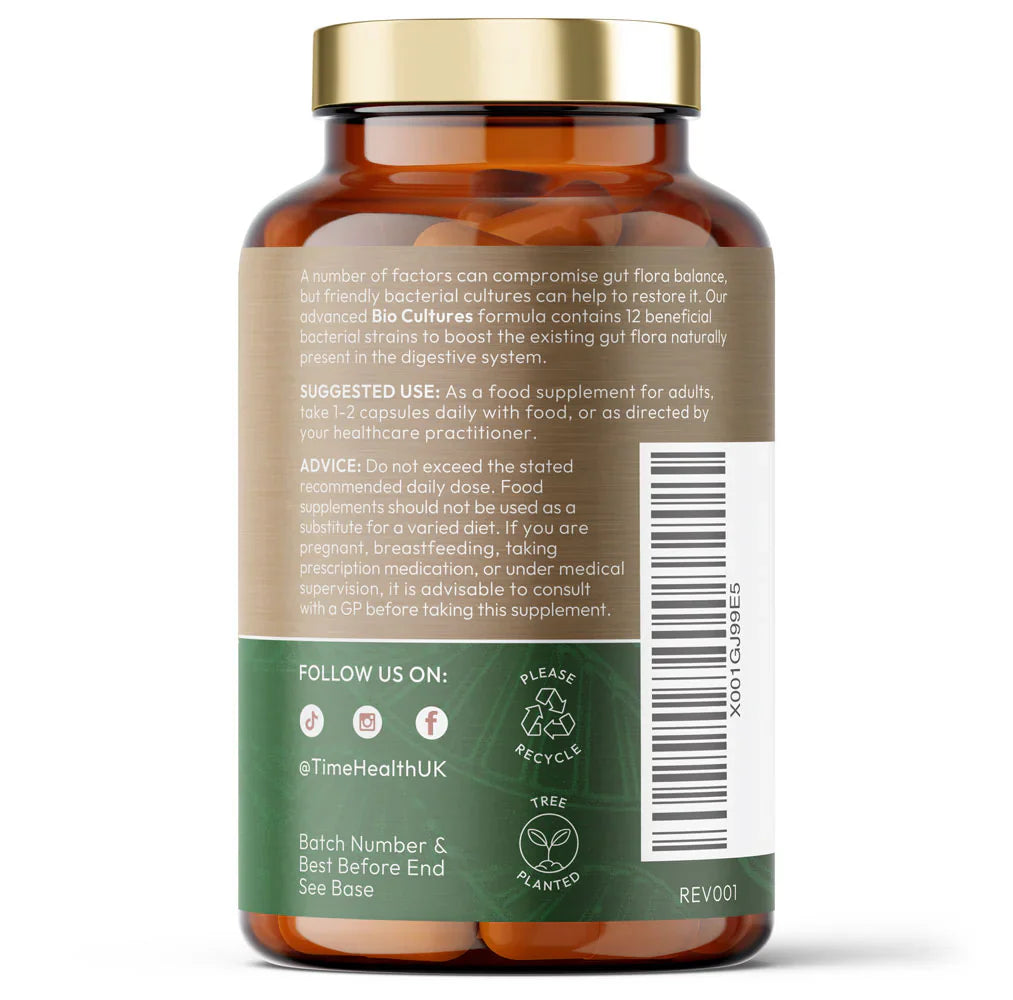 Bio Cultures – Digestive Support - 55 Billion CFU - Stomach Acid Resistant