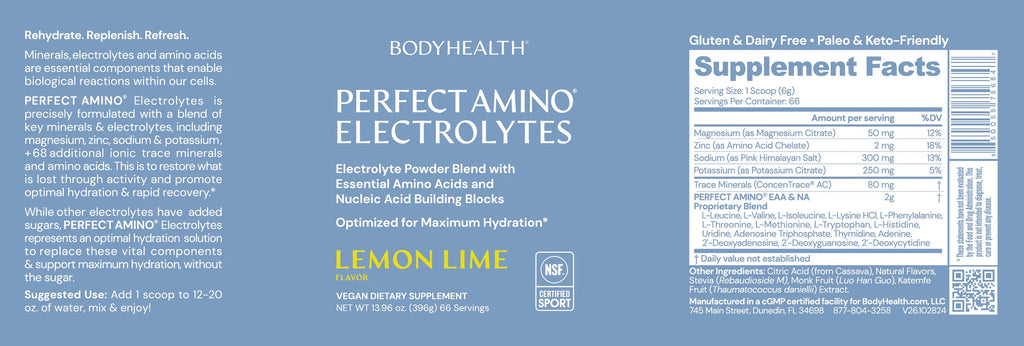 Perfect Amino Electrolytes NSF Certified for Sport (Lemon)