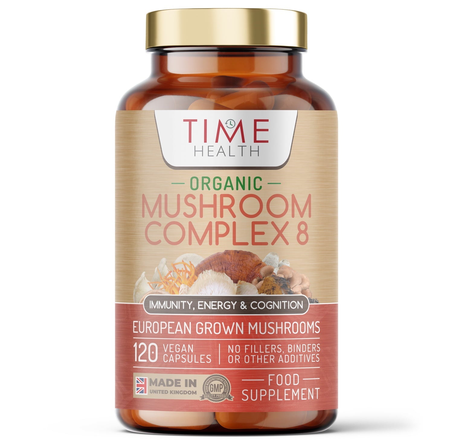 Organic Mushroom Complex 8 – Chaga, Cordyceps, Coprinus comatus, Lion’s Mane, Maitake, Oyster Betox93®, Reishi, Shiitake