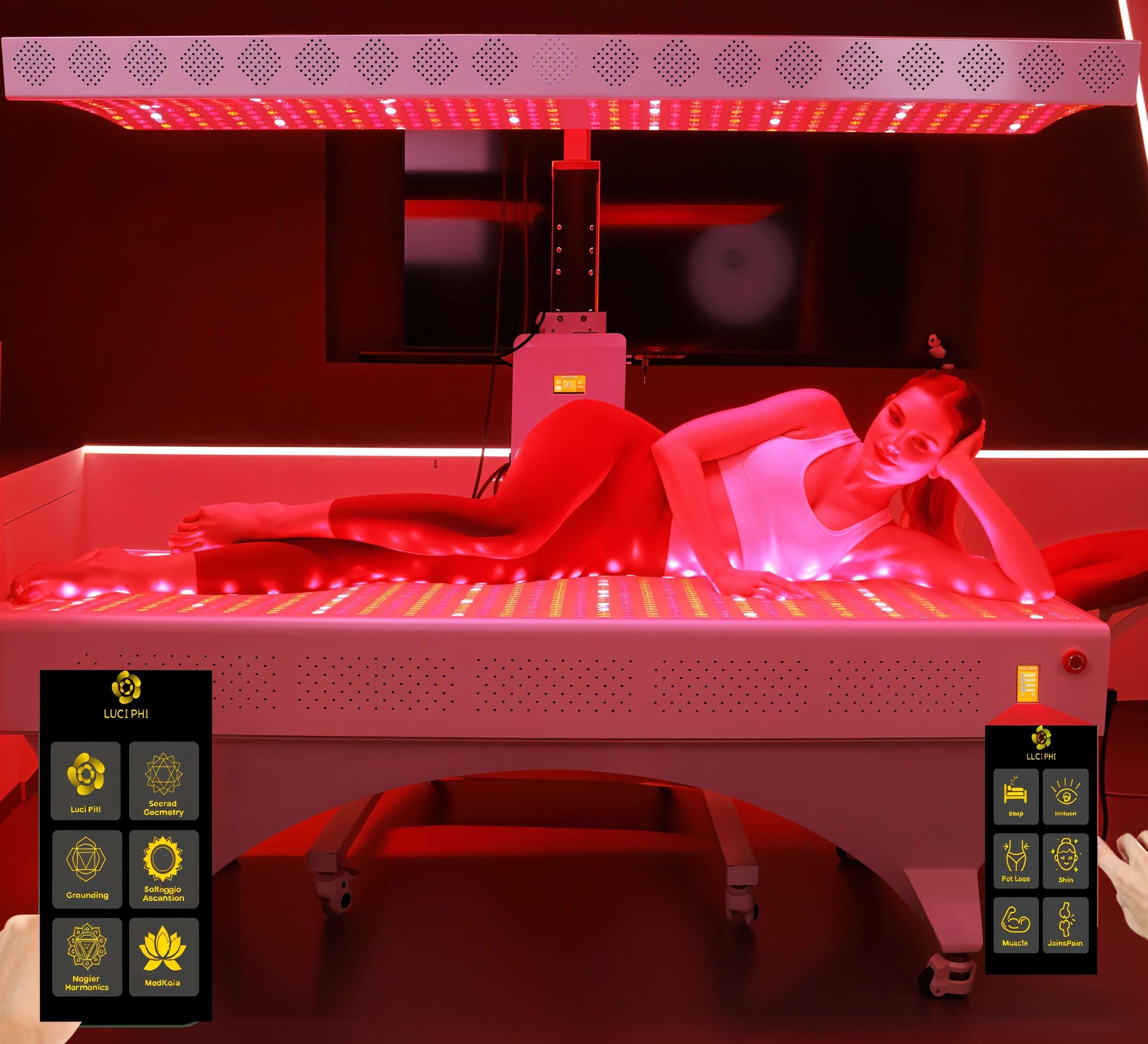 Uno Vita`s RLPRO2000L 9-Wavelength High-Power Light Therapy Panel with Professional Stand