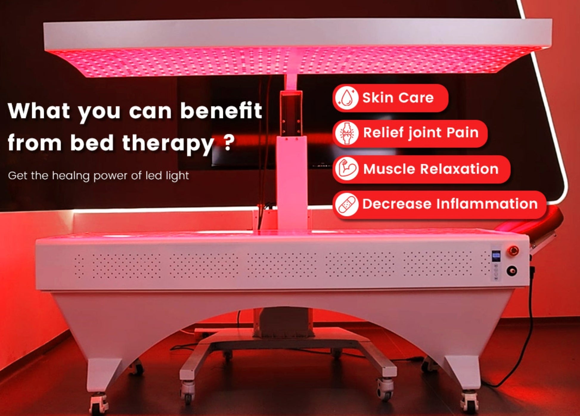 Uno Vita`s Red Light Therapy Bed and Panel for clinics and professionals
