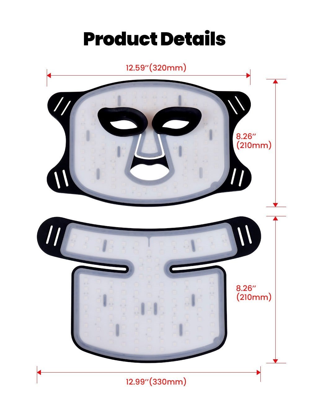 Uno Vita`s Advanced Beauty LED Light Therapy Facemask black