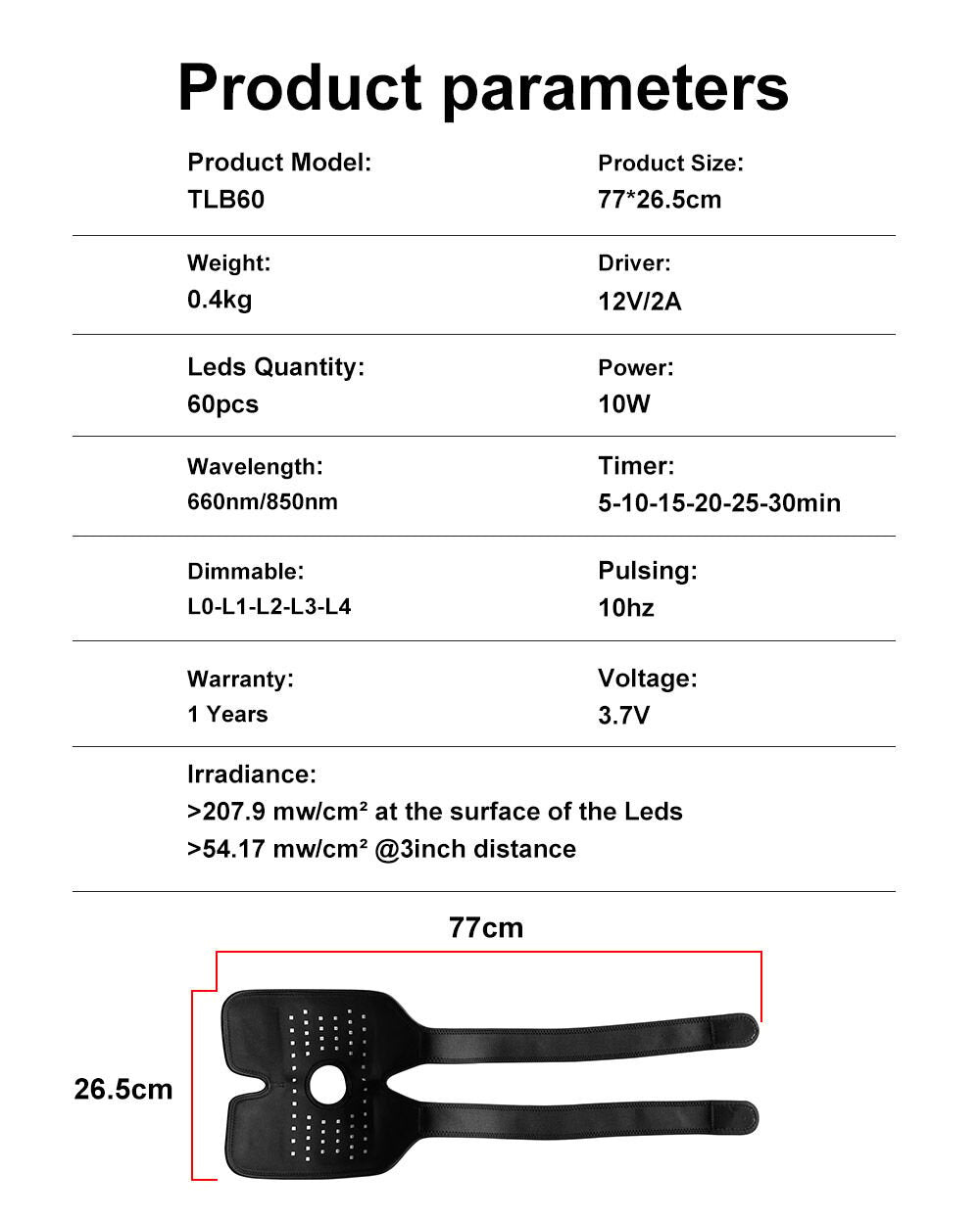 Uno Vita`s Red Light Therapy Device Knee Elbow Pads