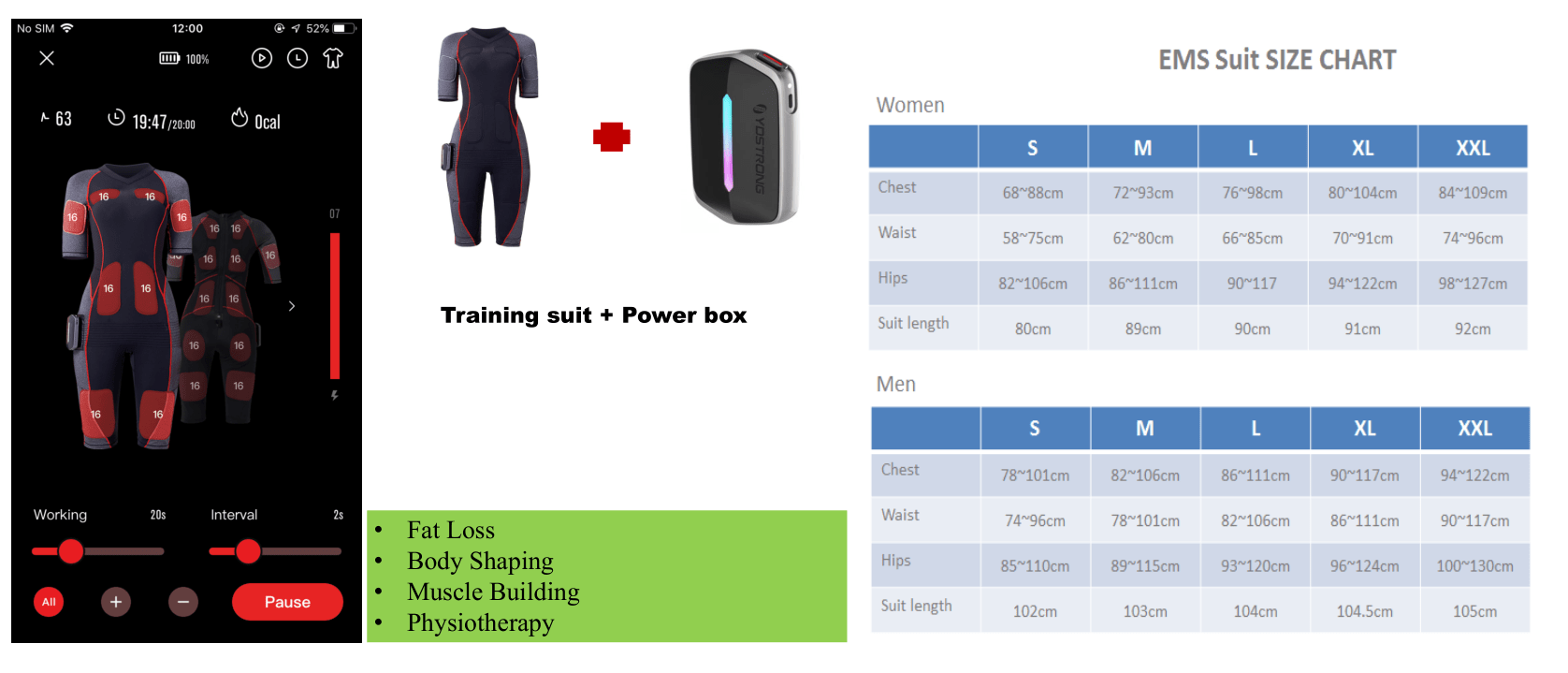Uno Vita`s  EMS-treningsdrakt (mannlig versjon)